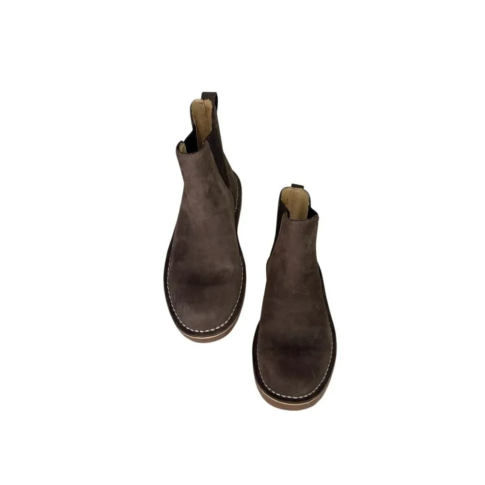 L.L.Bean Stonington Chelsea Boots Nubuck Leather Women's Shoes Size 7M Brown